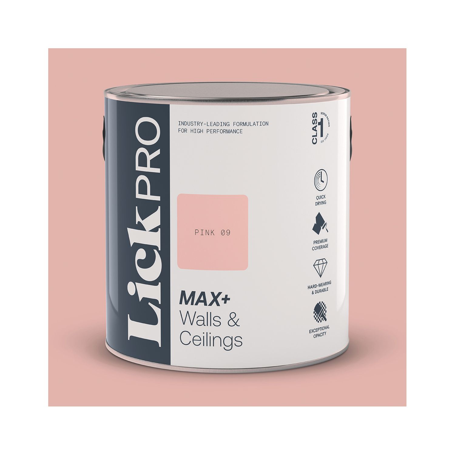 LickPro Max+ 2.5Ltr Pink 09 Matt Emulsion Paint (508JY)