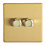 Contactum Lyric 2-Gang 2-Way  Dimmer Switch  Brushed Brass