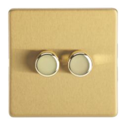Contactum Lyric 2-Gang 2-Way  Dimmer Switch  Brushed Brass