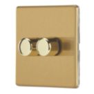Contactum Lyric 2-Gang 2-Way  Dimmer Switch  Brushed Brass