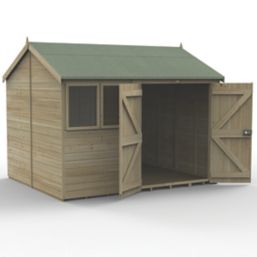 Forest Timberdale 10' x 8' 6" (Nominal) Reverse Apex Tongue & Groove Timber Shed with Assembly