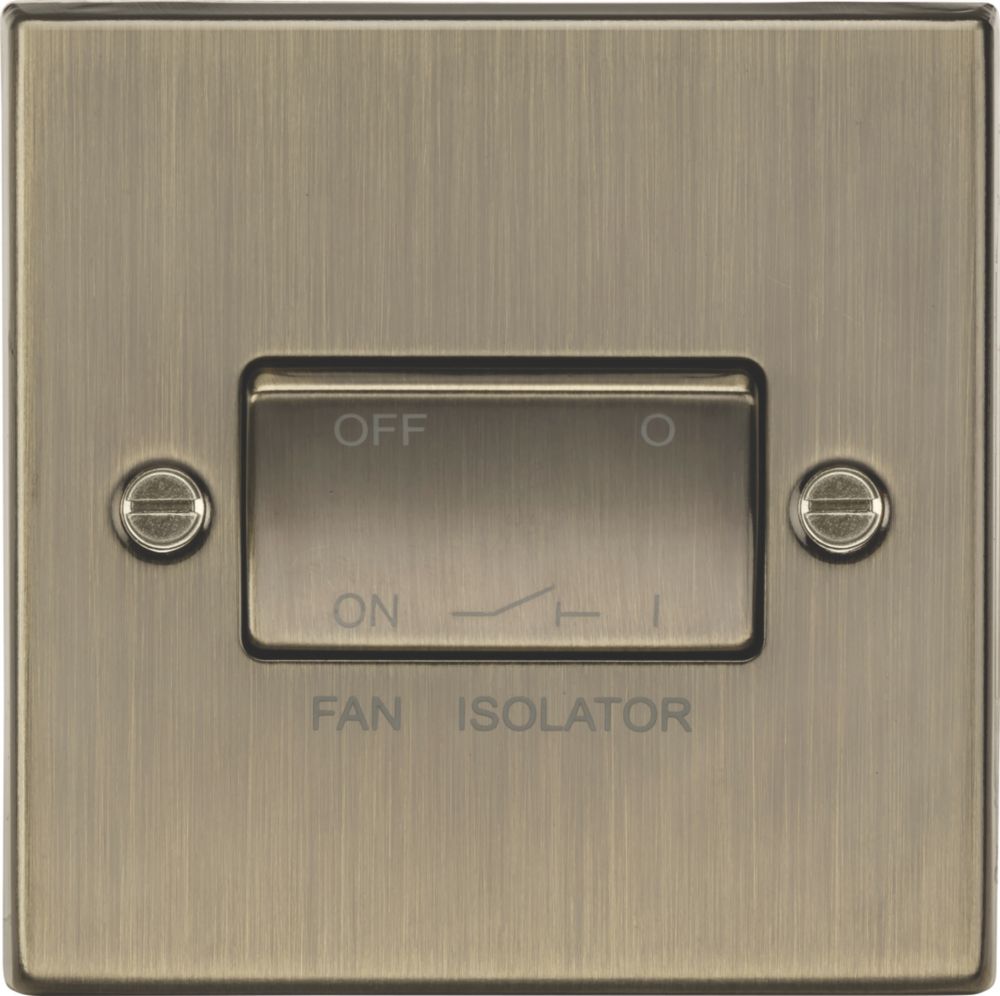 Knightsbridge 10AX 1Gang TP Fan Isolator Switch Antique Brass Screwfix