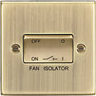 Knightsbridge  10AX 1-Gang TP Fan Isolator Switch Antique Brass