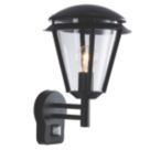 Saxby Inova Outdoor Wall Light With PIR Sensor Matt Black