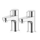 Swirl Caldew Chrome 120mm Deck Mounted Lever 2 Tap Holes Bath Pillar Tap