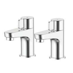 Swirl Caldew Chrome 120mm Deck Mounted Lever 2 Tap Holes Bath Pillar Tap