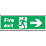 Non Photoluminescent "Fire Exit" Right Arrow Sign 150mm x 450mm