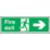 Non Photoluminescent "Fire Exit" Right Arrow Sign 150mm x 450mm