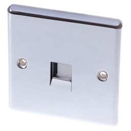 LAP  1-Gang Slave Telephone Socket Polished Chrome