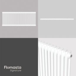 Flomasta 600mm x 1415mm 4978BTU White Horizontal 2 Column Radiator