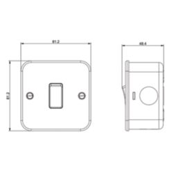 Knightsbridge  20A 1-Gang DP Metal Clad Control Switch