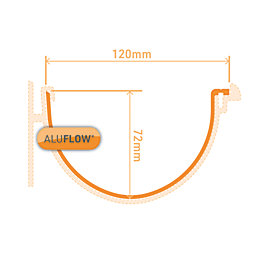 Aluflow  Aluminium Half Round Deep Gutter Union Bracket White 115mm