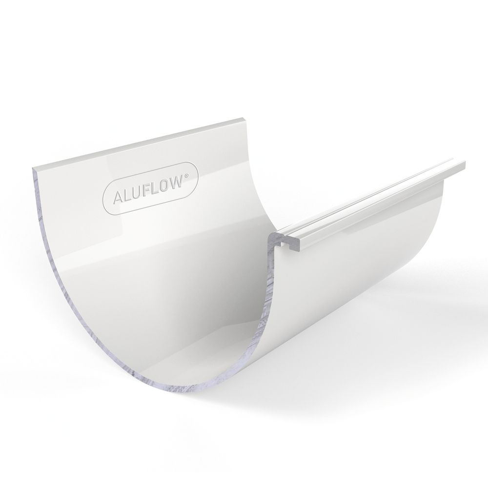 Aluflow Aluminium Half Round Deep Gutter Union Bracket White 115mm