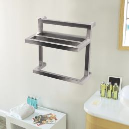 Time 420mm x 450mm 891BTU Silver Flat Designer Towel Radiator