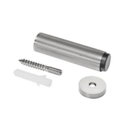 Eclipse Cylindrical Knurled Wall Mounted Projection Door Stop 20 x 83mm Satin Stainless Steel