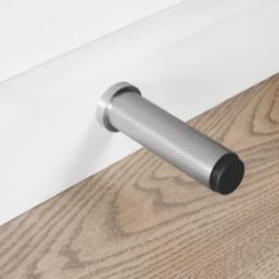 Eclipse Cylindrical Knurled Wall Mounted Projection Door Stop 20 x 83mm Satin Stainless Steel