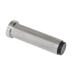 Eclipse Cylindrical Knurled Wall Mounted Projection Door Stop 20 x 83mm Satin Stainless Steel