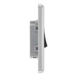 LAP  20A 16AX 1-Gang 2-Way Light Switch  Brushed Stainless Steel with Black Inserts