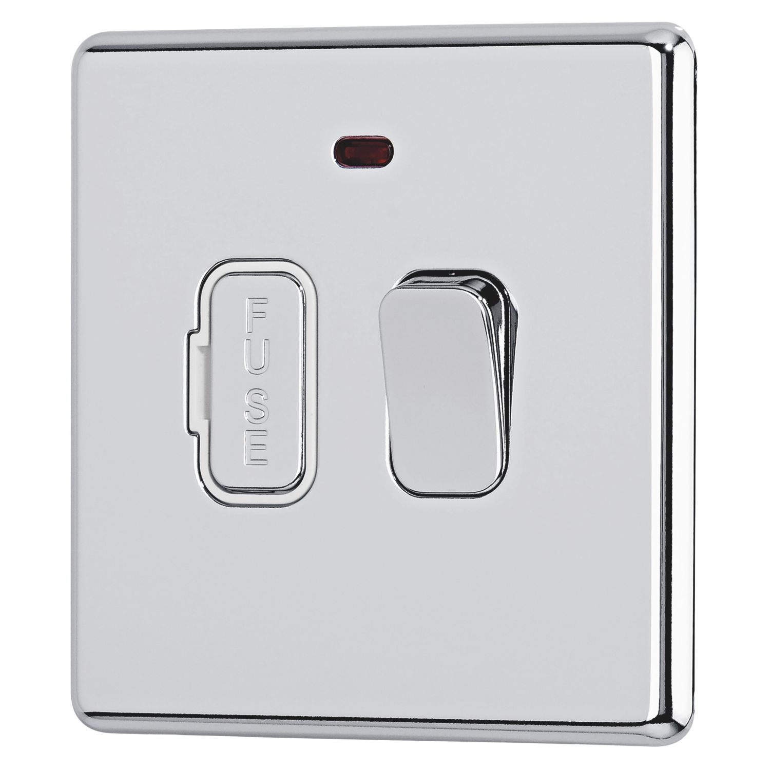 Arlec 13A Switched Fused Spur with Neon Polished Chrome with Colour-Matched Inserts (509RU)