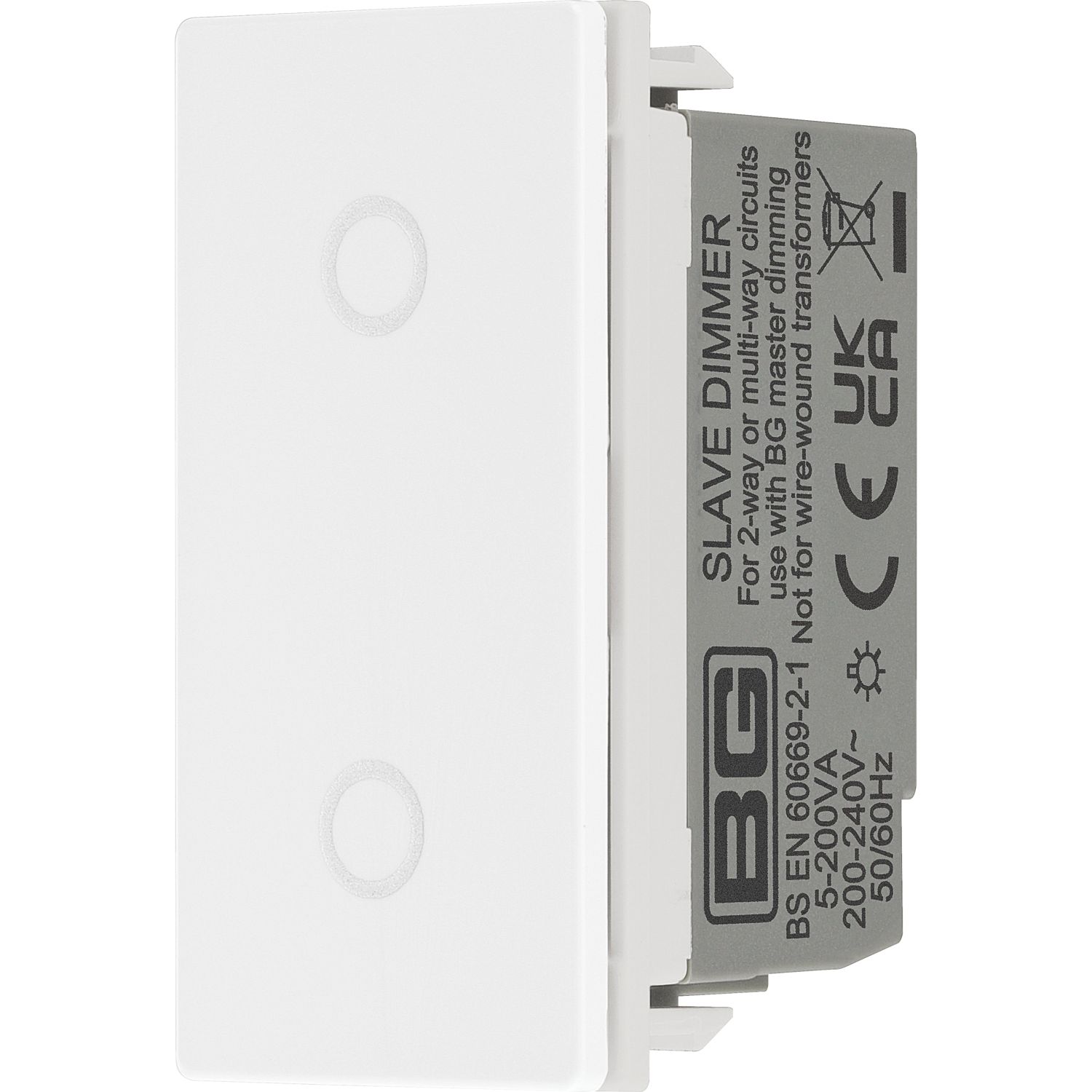 British General Slave 2-Way LED Modular Dimmer Switch Pearlescent White with White Inserts (509XF)