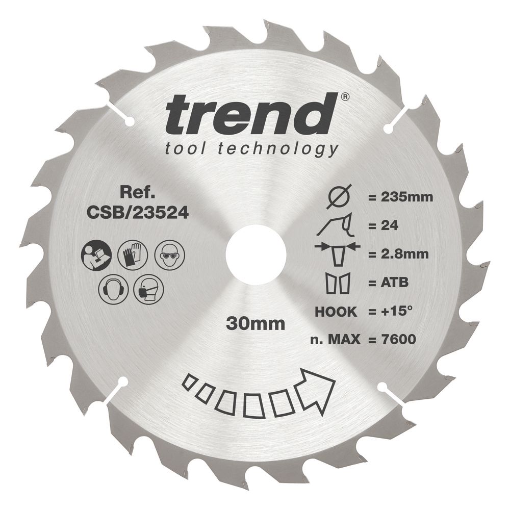 Trend CraftPro CSB/23524 Wood Circular Saw Blade 235mm x 30mm 24T