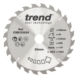 Trend CSB/23524 Wood Circular Saw Blade 235mm x 30mm 24T