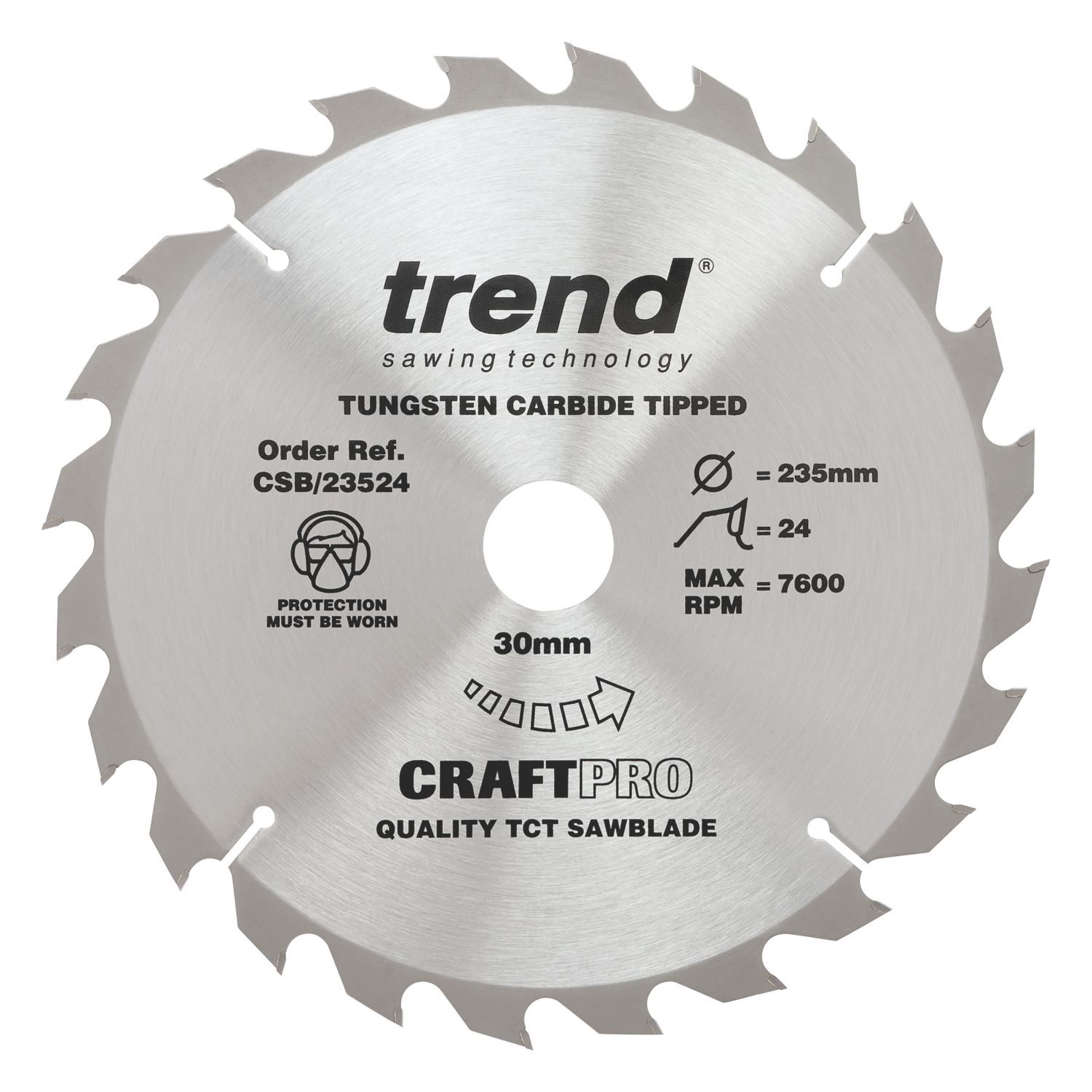 Trend CSB/23524 Wood Circular Saw Blade 235mm x 30mm 24T (509XG)