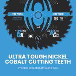 Spyder Tarantula Wood Fine Circular Saw Blade 190mm x 30mm 40T