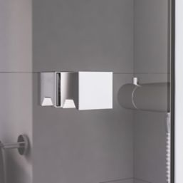 Aqualux Edge 6 Semi-Frameless Square Shower Enclosure LH/RH Polished Silver 760mm x 760mm x 1900mm