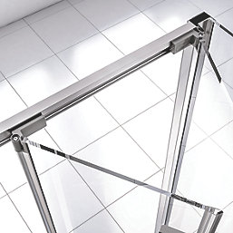 Aqualux Edge 6 Semi-Frameless Square Shower Enclosure LH/RH Polished Silver 760mm x 760mm x 1900mm