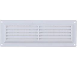 Map Vent Fixed Louvre Vent with Flyscreen White 229mm x 76mm