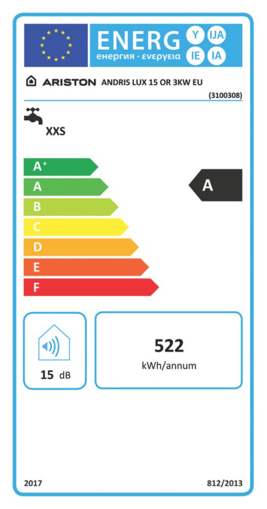 Ariston Andris Lux Oversink Water Heater 3kW 15Ltr - Screwfix