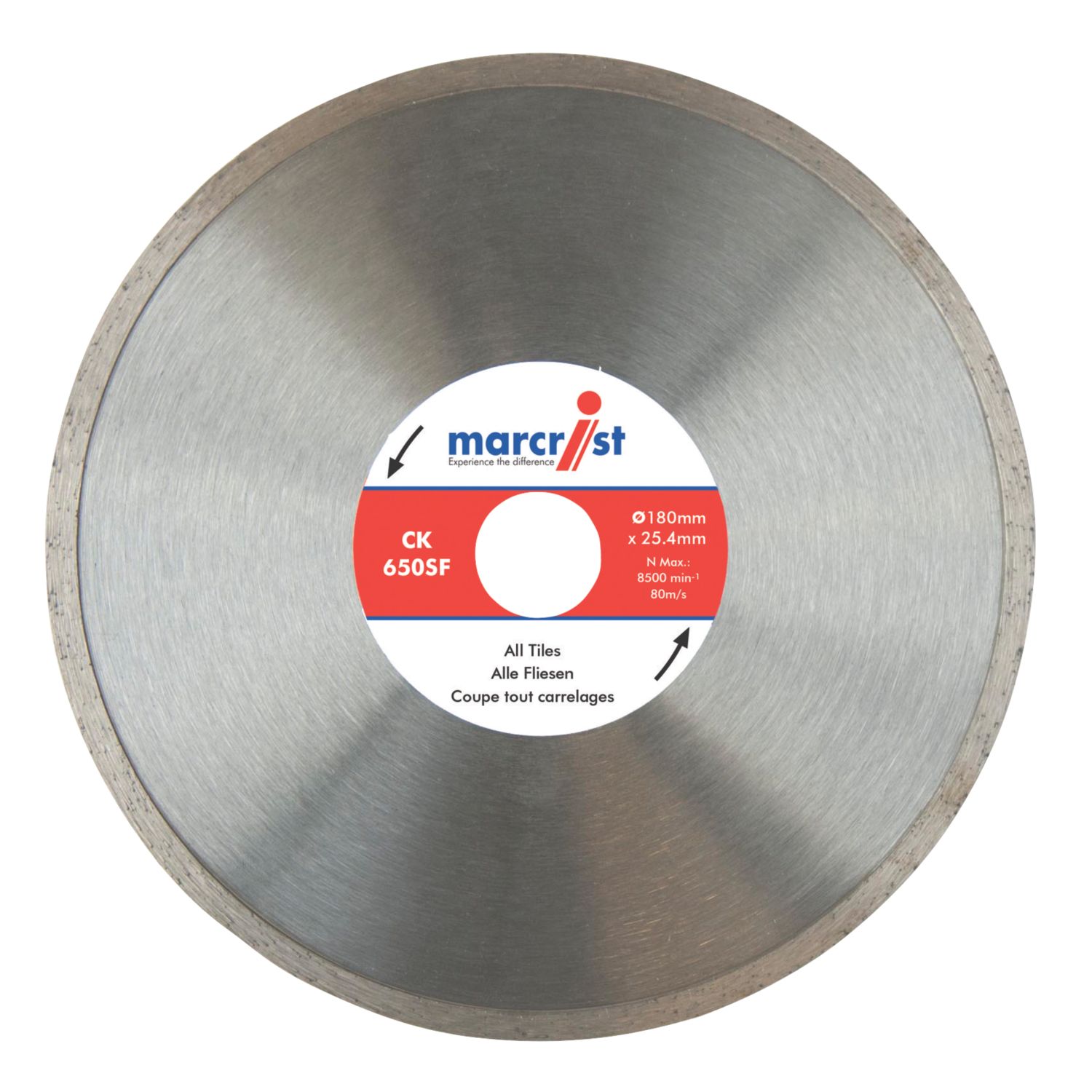 Marcrist CK650SF Multi-Material Diamond Tile Blade 180mm x 25.4mm (5109V)
