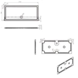 Milan Rectangular Bathroom Shower Tray & Waste White Gloss 1700mm x 760mm x 40mm