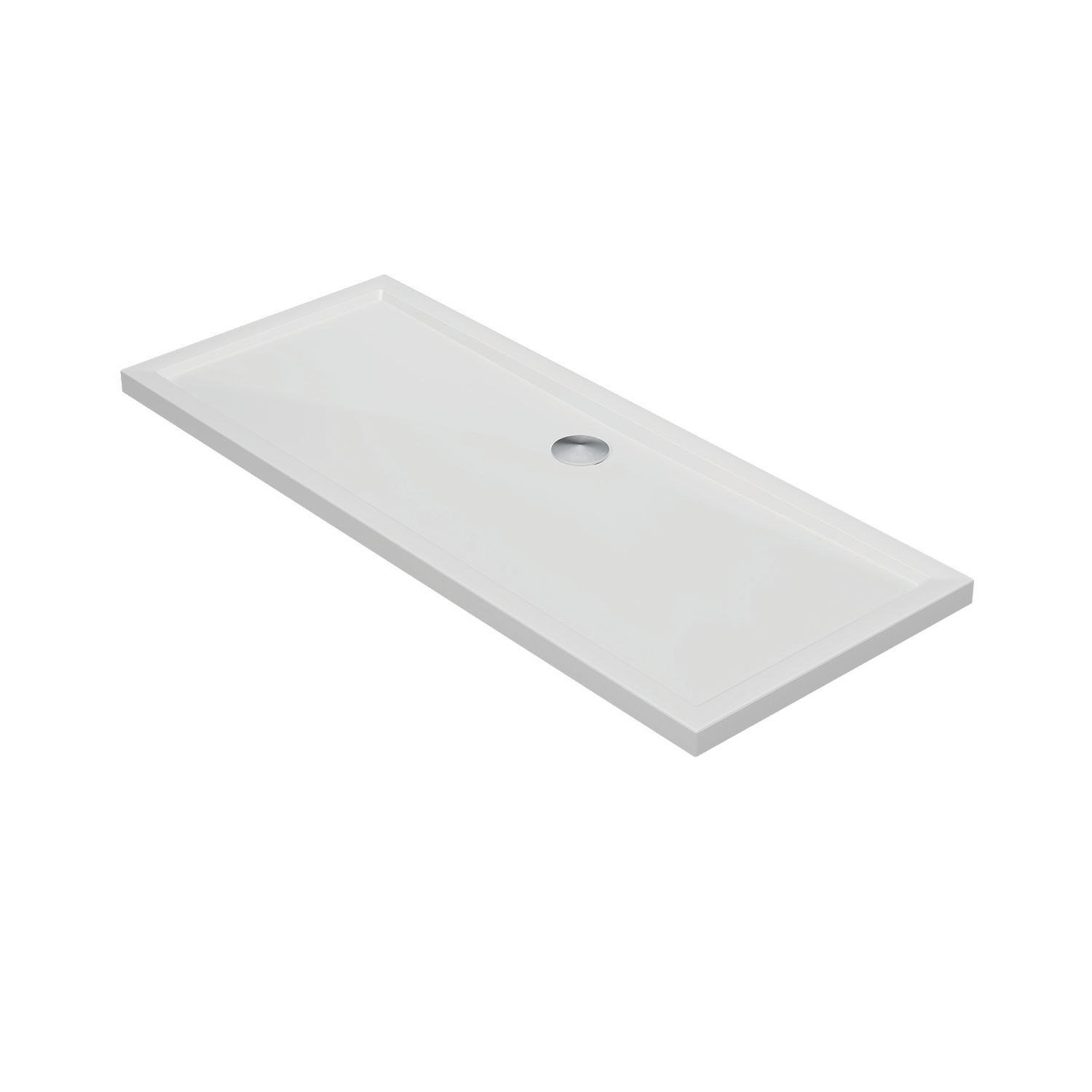 Milan Rectangular Bathroom Shower Tray & Waste White Gloss 1700mm x 760mm x 40mm (510AE)
