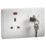 Knightsbridge Curved Edge 13A Key Switch 1-Gang DP Switched Socket White