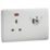 Knightsbridge Curved Edge 13A Key Switch 1-Gang DP Switched Socket White