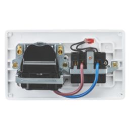 Knightsbridge Curved Edge 13A Key Switch 1-Gang DP Switched Socket White