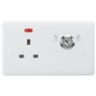 Knightsbridge Curved Edge 13A Key Switch 1-Gang DP Switched Socket White