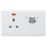 Knightsbridge Curved Edge 13A Key Switch 1-Gang DP Switched Socket White