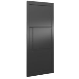 Green & Taylor Heritage Primed Black Wooden 3-Panel Internal Fire FD30 Door 1981mm x 762mm
