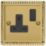 Varilight  13A 1-Gang 2-Pole Switched Socket Georgian Brass  with Black Inserts