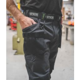 Apache Yellowknife Stretch Work Trousers Grey / Black 36" W 31" L