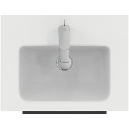 Ideal Standard i.life S Wall Hung Vanity Unit with Black Handles & Basin Matt White 500mm x 375mm x 665mm