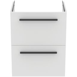 Ideal Standard i.life S Wall Hung Vanity Unit with Black Handles & Basin Matt White 500mm x 375mm x 665mm