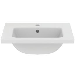 Ideal Standard i.life S Wall Hung Vanity Unit with Black Handles & Basin Matt White 500mm x 375mm x 665mm