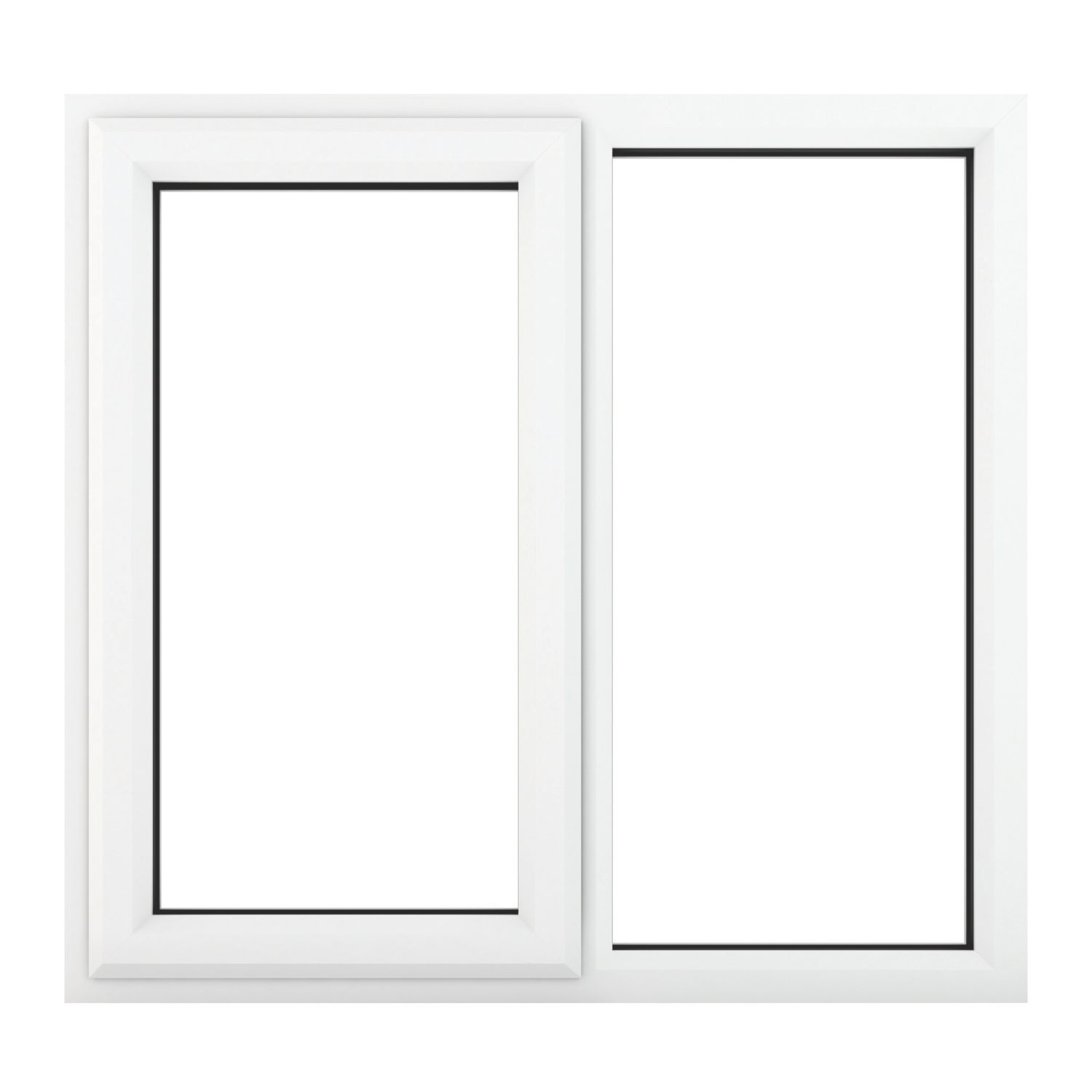 Crystal Left-Hand Opening Clear Double-Glazed Casement White uPVC Window 1190mm x 1115mm (510JP)