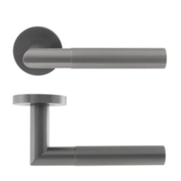 Eclipse Ultimate Revolve Fire Rated Lever On Rose Door Handle Pair Graphite 1 Pair