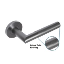 Eclipse Ultimate Revolve Fire Rated Lever On Rose Door Handle Pair Graphite 1 Pair