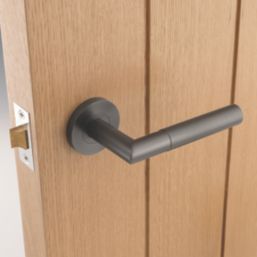 Eclipse Ultimate Revolve Fire Rated Lever On Rose Door Handle Pair Graphite 1 Pair